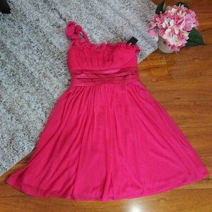 NWT My Michelle Pink One Shoulder Mini Prom Dress
